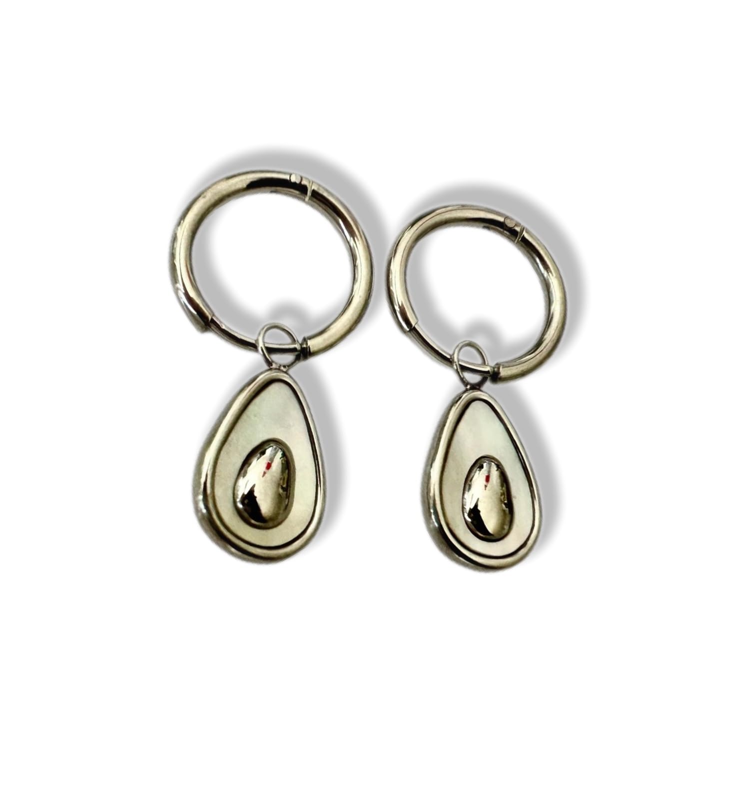 Elegante handgefertigte Creolen – Ohrringe mit tropfenförmigem Anhänger, erhältlich in Gold und Silber, minimalistisches Design für stilvolle Auftritte (Silber)