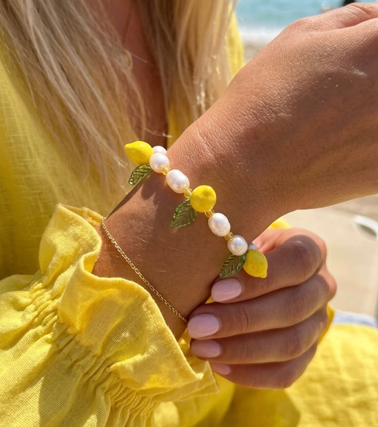 Zitronen-Perlenarmband „Capri