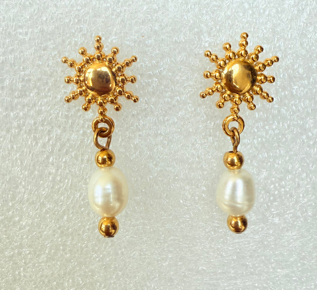 Sonnenschein Perlen Ohrringe