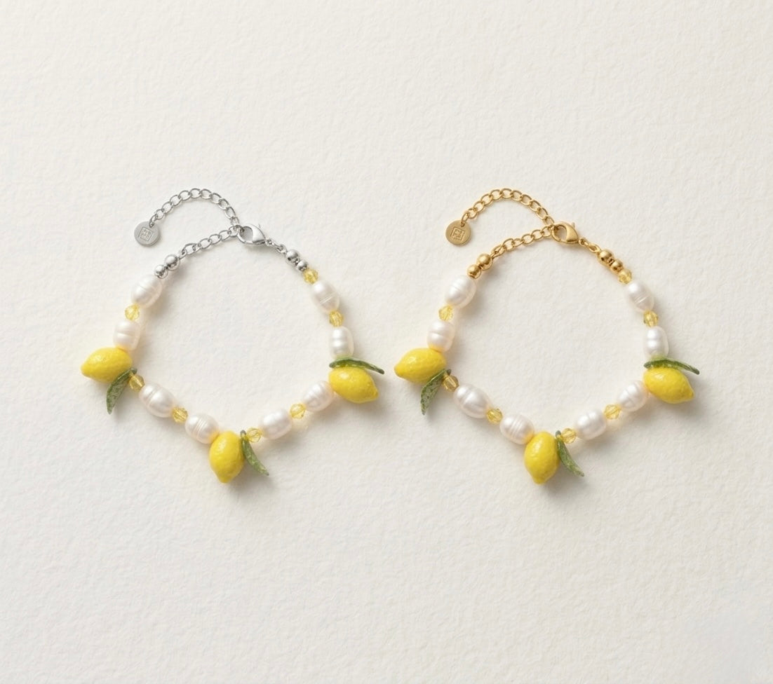 Zitronen-Perlenarmband „Capri