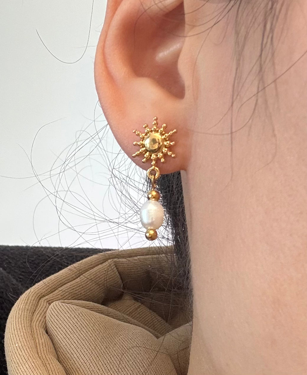 Sonnenschein Perlen Ohrringe