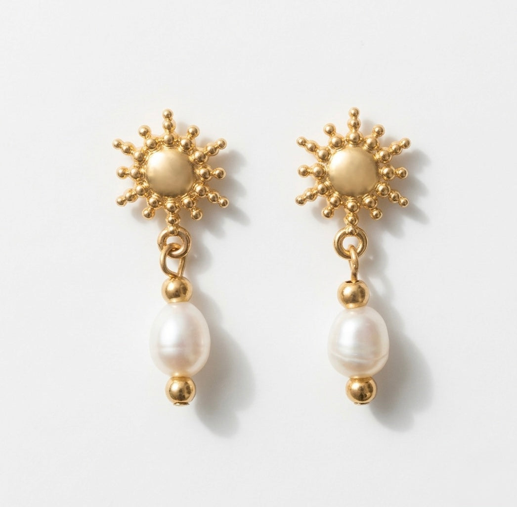 Sonnenschein Perlen Ohrringe