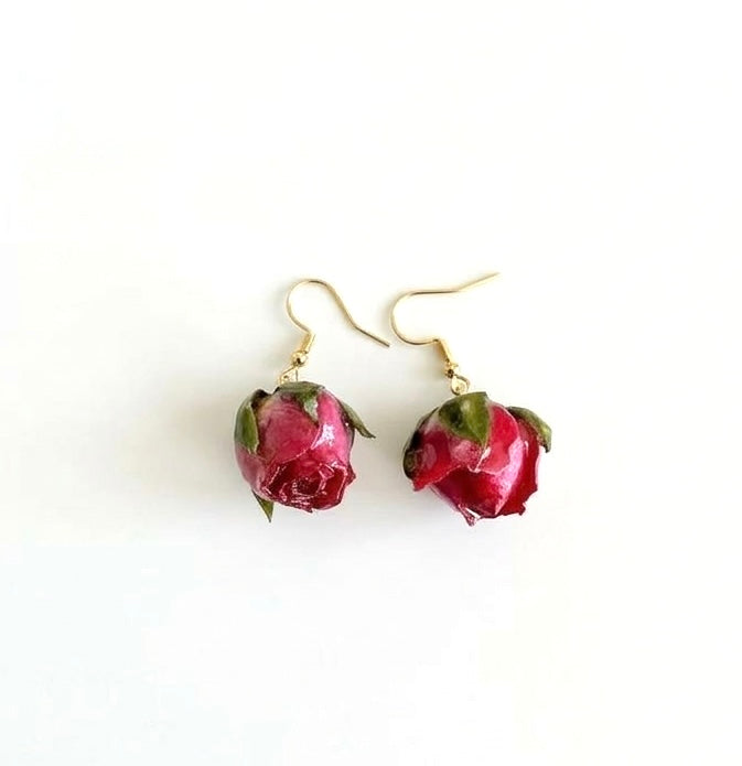 Ohrringe aus Echten Rosen