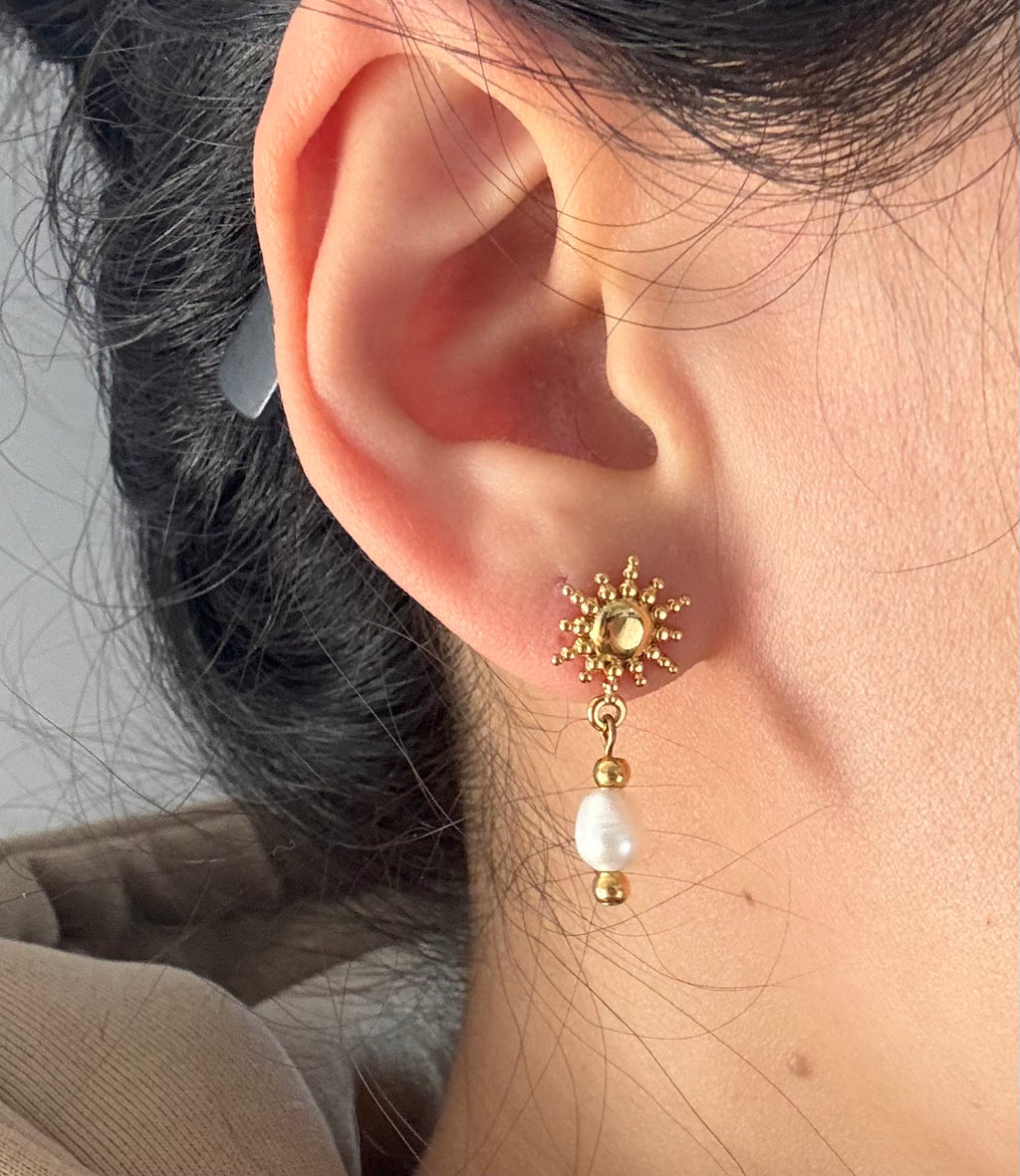 Sonnenschein Perlen Ohrringe