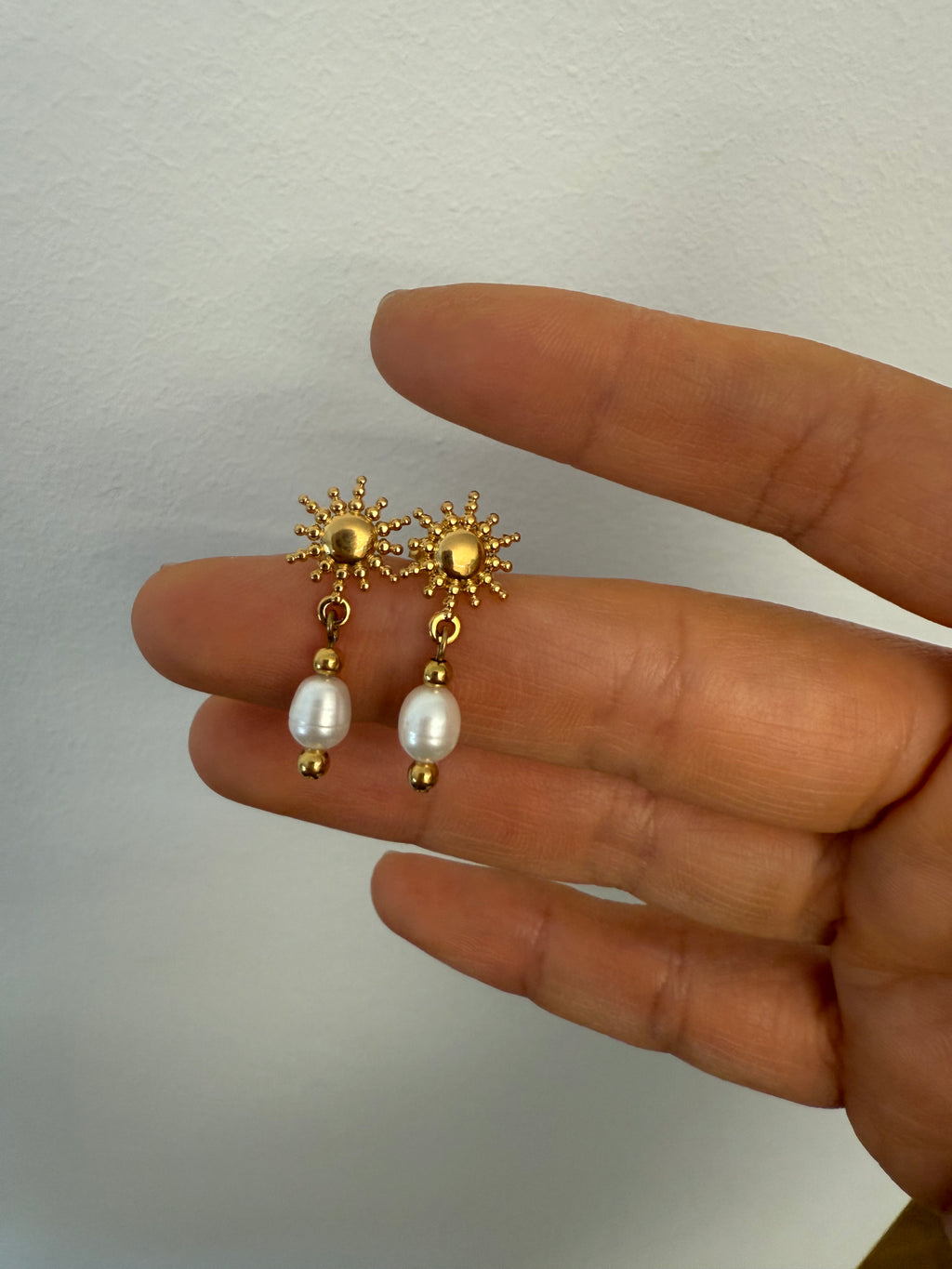 Sonnenschein Perlen Ohrringe