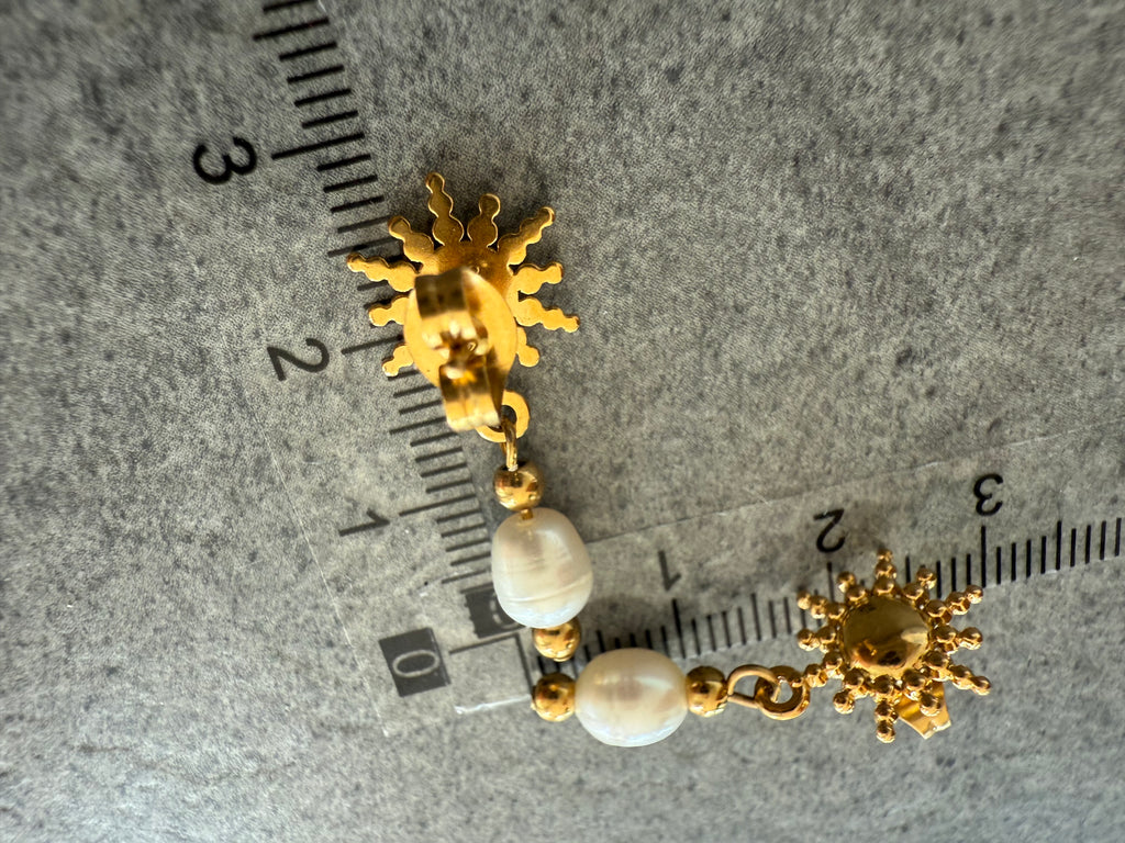 Sonnenschein Perlen Ohrringe